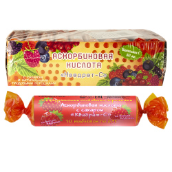 Аскорбиновая кислота с сахаром, со вкусом Клубники, 10 Таб