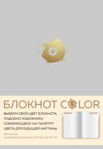 Блокнот Color (серый). Резинка, тиснение зол. фольгой, искусственная кожа, 80 л., А5