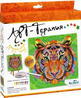 Арт-терапия. Алмазные узоры. Крадущийся тигр. 20x20см Арт. 06421