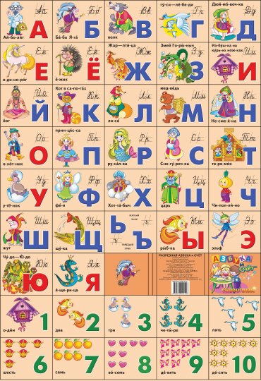Азбука русская + счет. Сказочная (плакат-таблица на картоне) Азбука русская + счет. Сказочная (плакат-таблица на картоне)