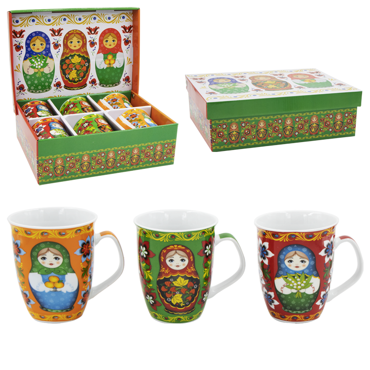 Набор кружек "Матрёшка" 6 шт, 330 мл