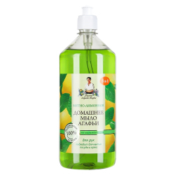 Домашнее мыло Мятно-лимонное, на мыльном корне, 1000 мл